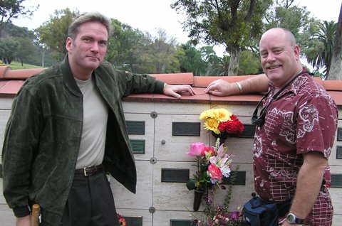 Butch and I visiting the niche of his late mom